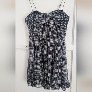 Black and White Polka Dot Corset Mini Dress